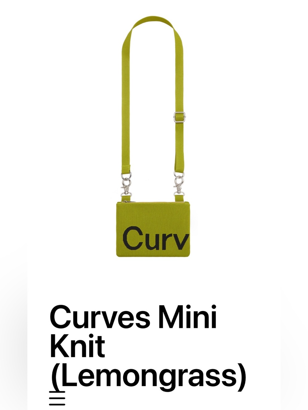 Curves Mini Knit Crossbody Bag in Lemongrass NIB by Sean Brown- sold out